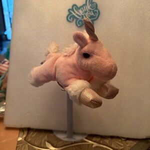 Pink Plush Unicorn with Sparkly Hooves